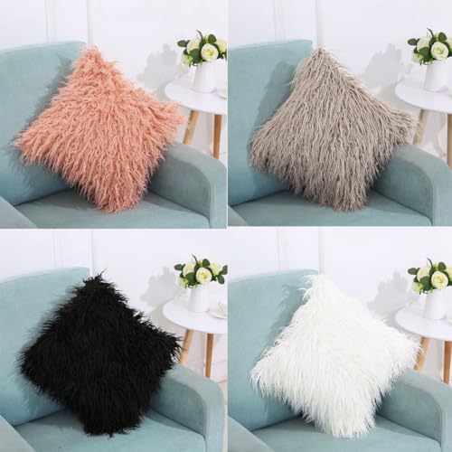 Housses de coussin fourrure synthétique adieu canapé froid