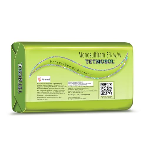 Tetmosol Medicated Soap- fights skin infections, itching with lime like fragrance for daily bathing - Pack of 12 (12x100gms)