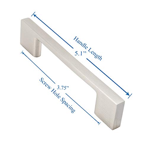 Southern Hills 5 Pc Brushed Nickel Cabinet Handles, 3.75 Inch (96Mm) Screw Spacing - Cabinet & Drawer Pulls, Cabinet Hardware, Cabinet Pulls Brushed Nickel, Kitchen Handles For Cabinets Sh3229-96-Sn-4 #TOP2