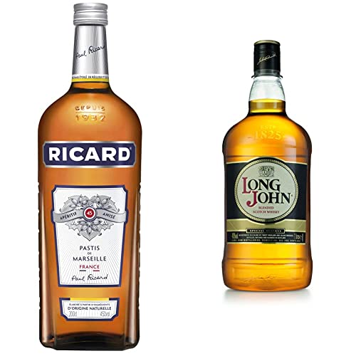 RICARD Pastis de Marseille 200cl 45% & Long John Scotch Whisky, 2L