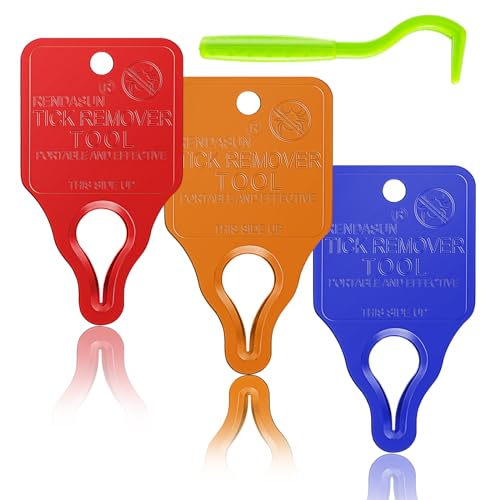 Tick Remover Tool Portable with Tick Removal Tweezers Suitable for Pet and Humans Safe and Reliable Quick Highly Effective Pain-Free Essential Tick Remover Key Tools for Outdoor Activities-3 Pack