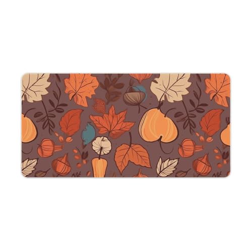 Tapis de bureau d'automne grand format pour corriger la glisse du clavier