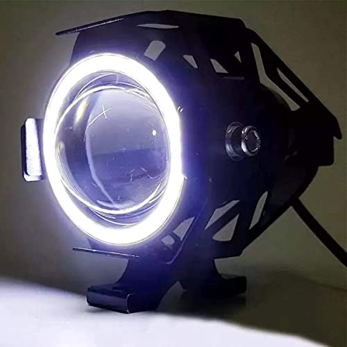 Par Farol De Milha de Led U11 30w Angel Eyes Projetor 12v Moto Neblina Botão Liga/Desliga