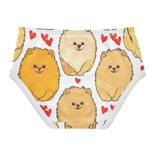 Cotton Toddler Underwear Floral Cute Cartoon Pomeranian Dogs Girl Panties Cute Animals Briefs Undies Kids 2t2