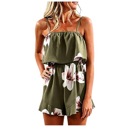 Mono corto de mujer ligero y transpirable con diseño sin tirantes para fiestas de verano