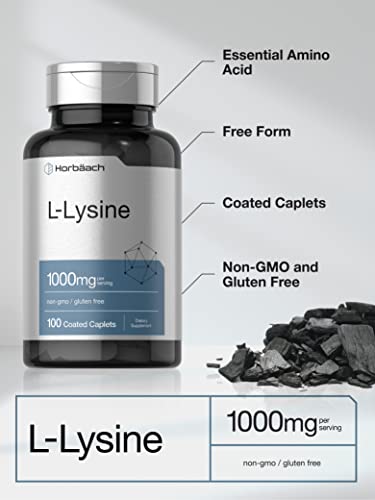 Horbäach CL3930 L-Lysine 1000Mg | 100 Coated Caplets | Free Form Dietary Supplement thumb #2