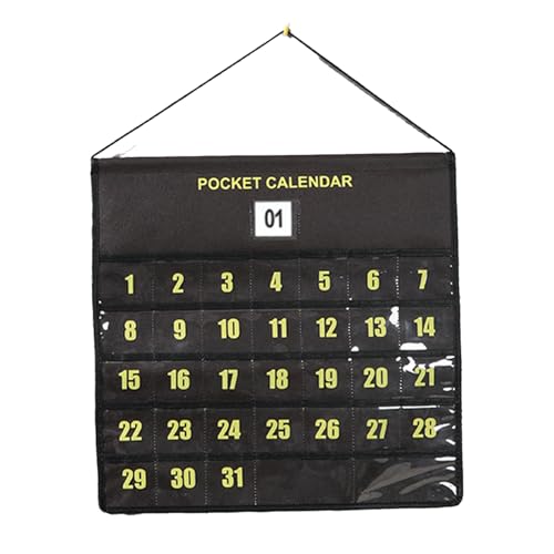 Alpha Depot お薬カレンダー 壁掛け ポケット付き 1ヶ月 ウォールポケット 服薬管理 (ブラウン, 透明タイプ 1ヶ月)