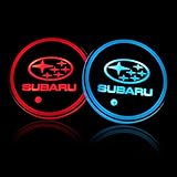 Auto sport 2PCS LED Cup Holder Mat Pad Coaster with USB Rechargeable Interior Decoration Light for Subaru Accessory