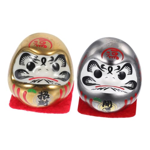 Figurines d'œufs en céramique Feng Shui pour décoration intérieure et de voiture (2 pièces)