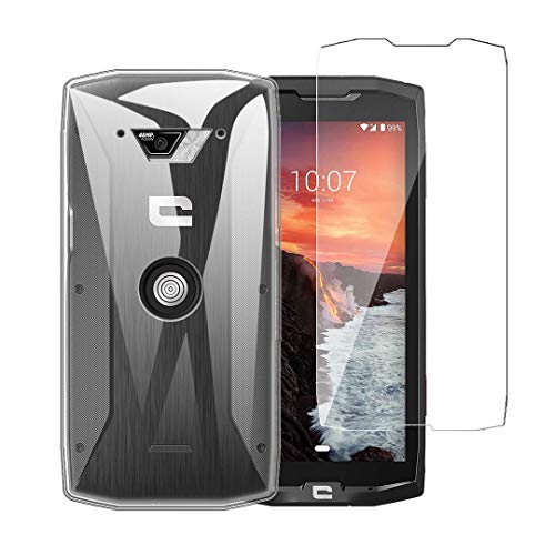 LJSM Coque pour CROSSCALL Core X4 + Verre trempé écran Film Protecteur - Transparent Souple Silicone Étui Protection Housse TPU Case Cover pour CROSSCALL Core X4 (5.45')