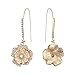 BriLove Fashion Elegant Rhinestone Enamel Rose Flower Hook Dangle Earrigns for Women Iridescent AB Gold-Tone