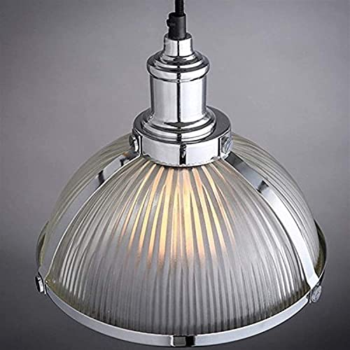 Lustre en verre industriel et suspension chrome E27 RLKHXBS