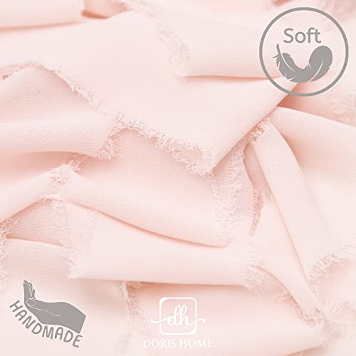 Doris Home 3 Rolls 2"X7Yd Fringe Chiffon Ribbon For Flower Bouquet, Handmade Burgundy & Pink Ribbon For Gift Wrapping, Frayed Edge Ribbon For Crafts, Decorating, Bouquet Wrap, Wedding Invitation #TOP6