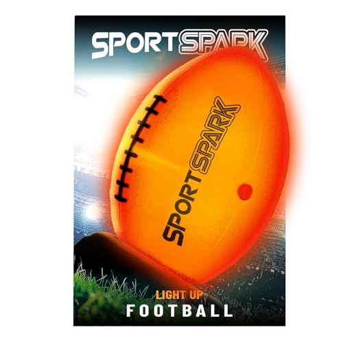 Light Up Football - Glow in The Dark Ball - Outdoor Sports Birthday Gifts for Boys Ages 8-15 - Kids & Teenage Youth Gift Ideas