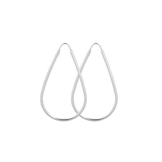 Argola Prata Gota Vazada Fio Redondo 03 x 4,5 cm Prata 925 Legítima