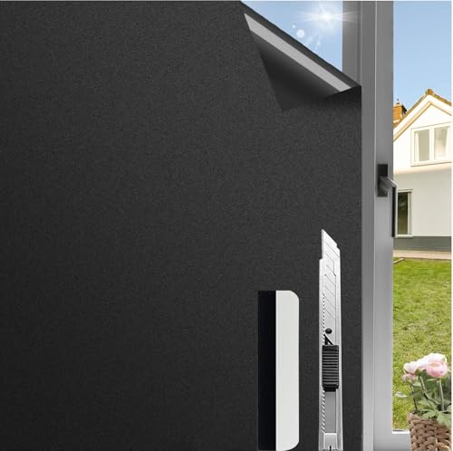 Antrect Sichtschutzfolie Fenster Folie Blickschutz, Fensterfolie Blickdicht Milchglasfolie Fenster Spiegelfolie Fenster Sichtschutz 40x200cm