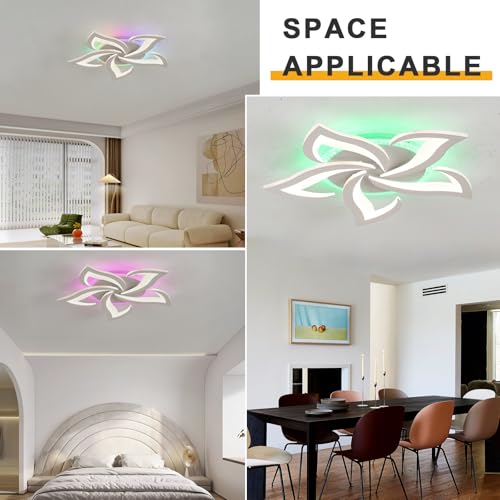 Plafonnier RGB dimmable avec télécommande et application pour salon