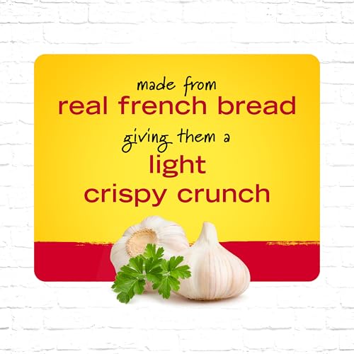 New York Bakery Texas Toast Garlic and Butter Croutons, 5 oz. Resealable Bag, Hearth-Baked with Herbs and Garlic, Topping for Soup, Salad, Pasta and More