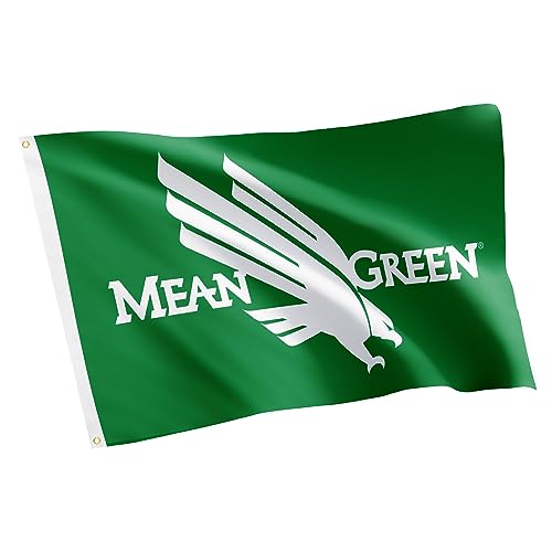 Desert Cactus University of North Texas UNT Flag - 3 x 5 Feet Mean Green Banner, Indoor/Outdoor Durable Fabric, 100% Polyester Design (Style 2)