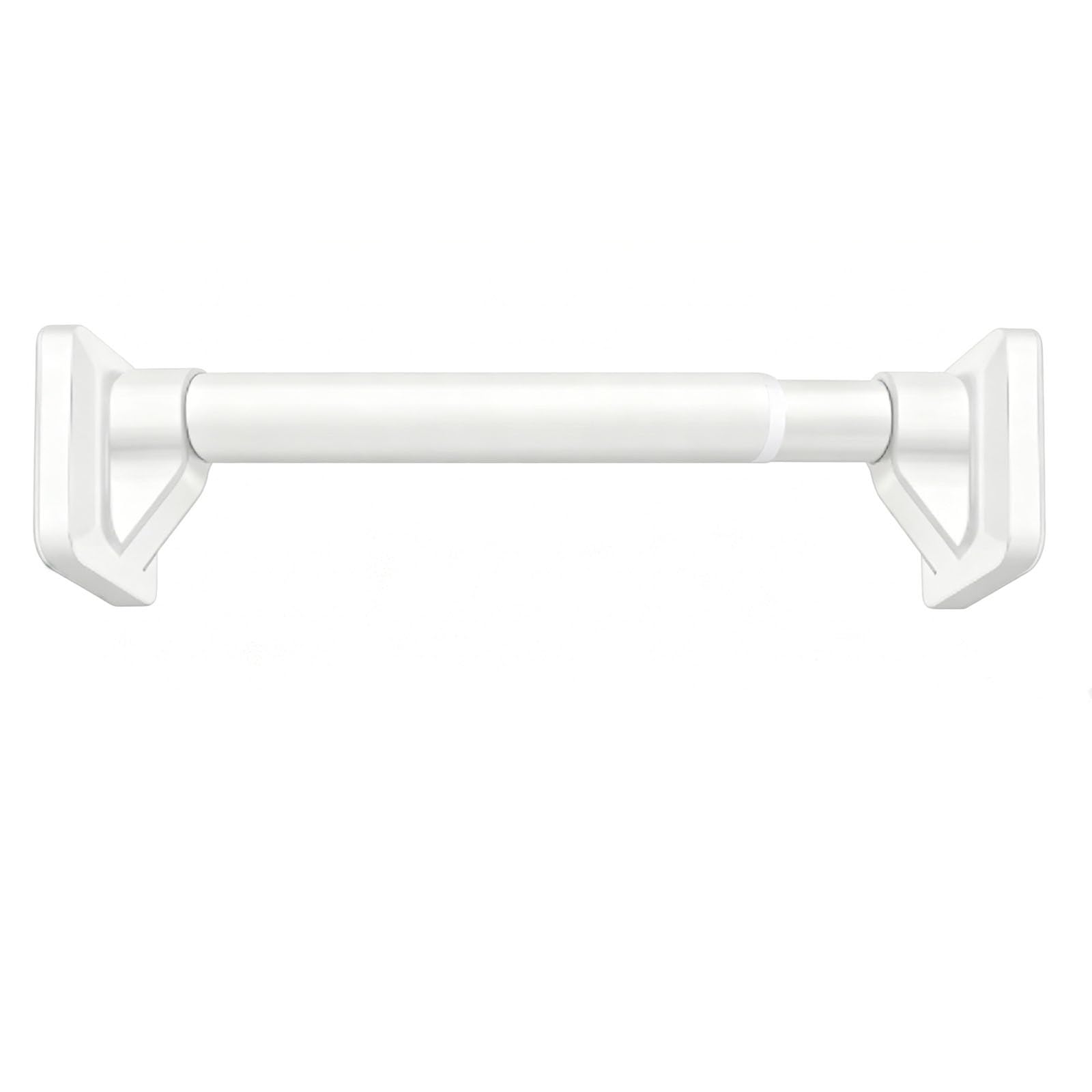 Curtain Rods No Drilling, Shower Curtain Rods Tension with Grip End Caps, Adjustable for Laundry Room, Patio, Balcony(White,110-160cm/43-63in)