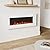 Valuxhome 50 Inches Fireplace Wall Mounted, Electric Fireplace Heater 1500W with Remote Control, Timer, Thermostat, White