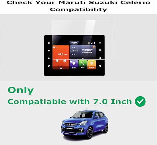 Image of OHAYO Military Strength Screen Protector for Maruti Suzuki Celerio (All Variants 2021-2026) Infotainment Display | 9H Hardness, Edge-to-Edge Coverage, Scratch Resistant, Bubble-Free Install, Ultra HD Clarity | Non-Rigid, High-Durability Screen Shield with Installation Kit
