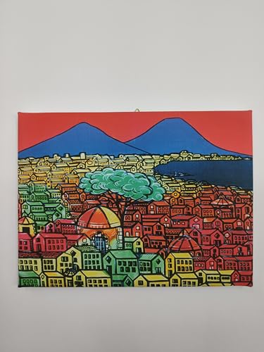 Impression sur toile Naples pop art ARTI LAB tableau compact 18x24cm couleurs vives