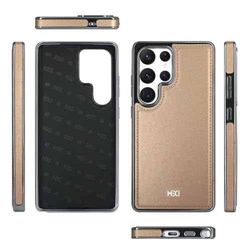 Image of BOUNCEBACK Vegan Leather Electroplated Back Case /Cover for Samsung Galaxy S25 Ultra - Desert Gold