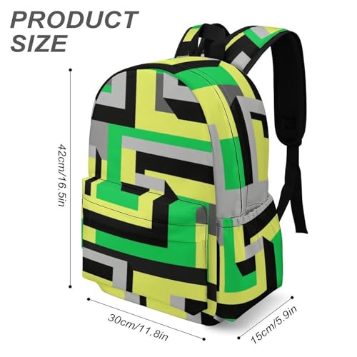 Maze Printed Backpack Water-Resistant Pack Stylish Bag Lightweight Travel Backpack3