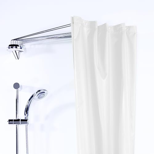 Spirella Kollektion Duschvorhang ohne Arme, 200 x 170 cm, Weiß