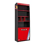 Melamin Holzfaserplatten Froschkönig24 Cilek Champion Racer Bücherregal Regal Schrank Grau/Rot