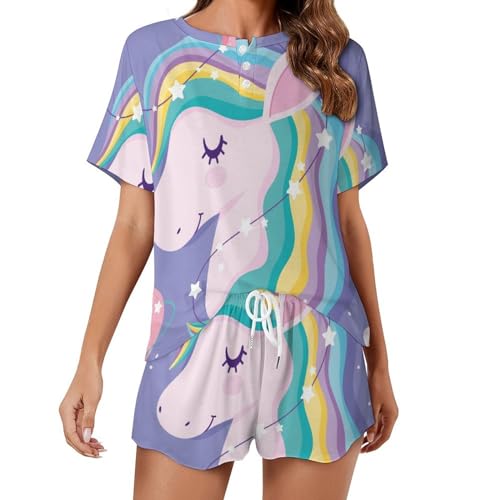 Ensemble de pyjama femme manches courtes respirant pour nuits d'été fraîches