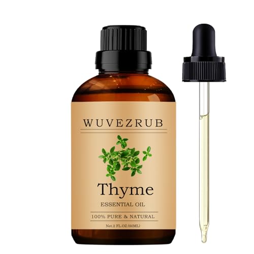 Wuvezrub Thyme Essential Oils 60ML Pure Thyme Essential Oil for Aromatherapy Diffuser - 2 Fl Oz