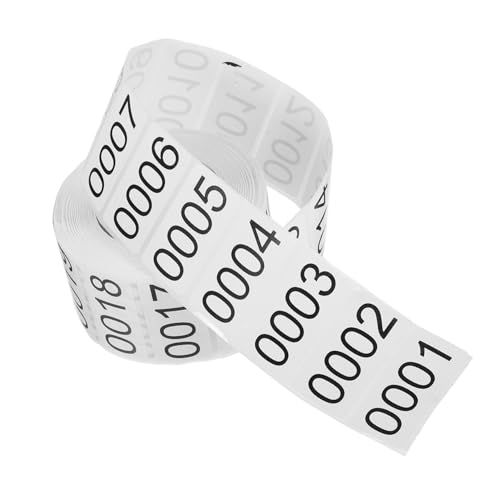 EXQUIMEUBLE 連番ラベル 巻 矩形自己粘着数字ステッカー 在庫管理 ファイル整理用 強粘着 小型類ラベル 多用途オフィス用
