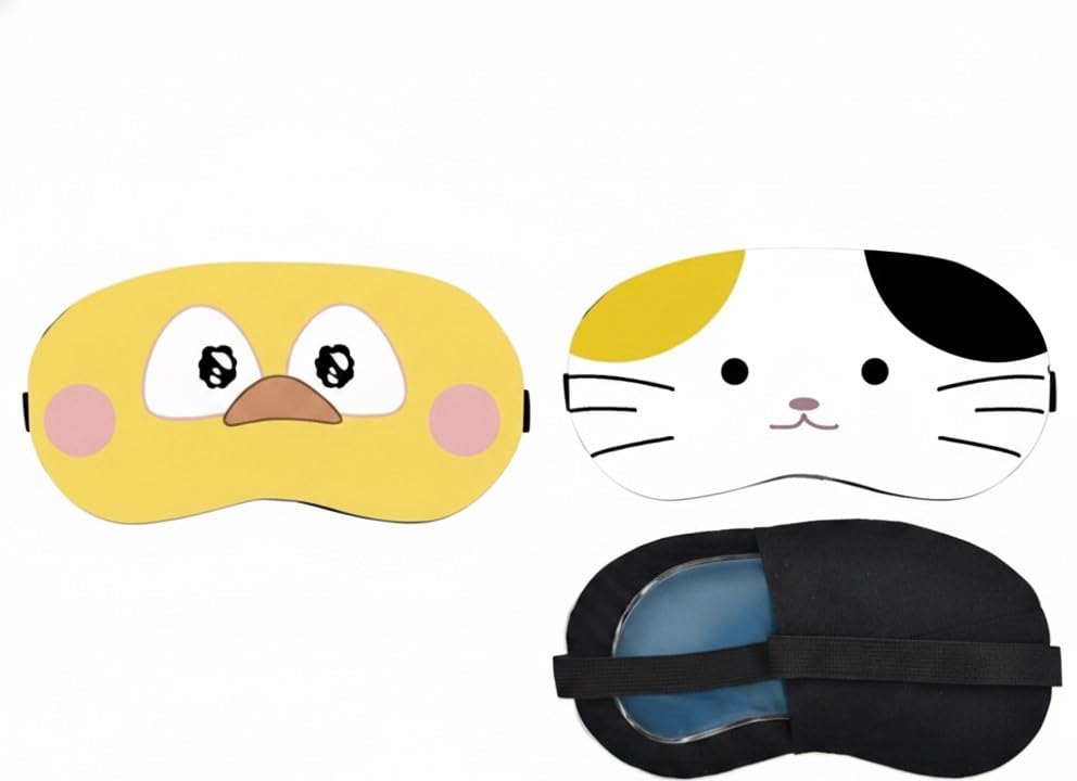 Cold Therapy Gel Eye Mask Set of 2 Cute Character Print Sleeping Shade for Kids & Adults Unisex Cooling Gel Eye Mask Combo Pack-image-28