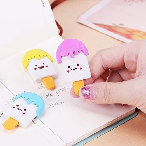 Image of AK Store (Pack of 4) 3D Cute Cartoon Shape Rubber Pencil Erasers, School Stationery for Kids, Boys Girls, Birthday Return Gifts (Ice Cream)