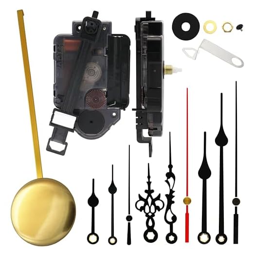 TIKROUND Original Youngtown 12888 Pendulum Clock Movement with 3 Sets of Hands 13.5mm (17/32 inch) Shaft Length 5.5mm (7/32 inch) Thread Length.