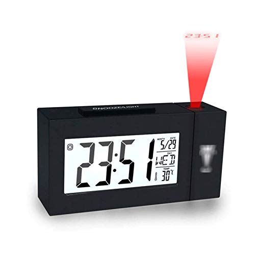 Digitale Projektionsuhr mit Innen- / Außenthermometer-Hygrometer, Wetterstation, bunter Hintergrundbeleuchtung, geeignet für Schlafzimmer
