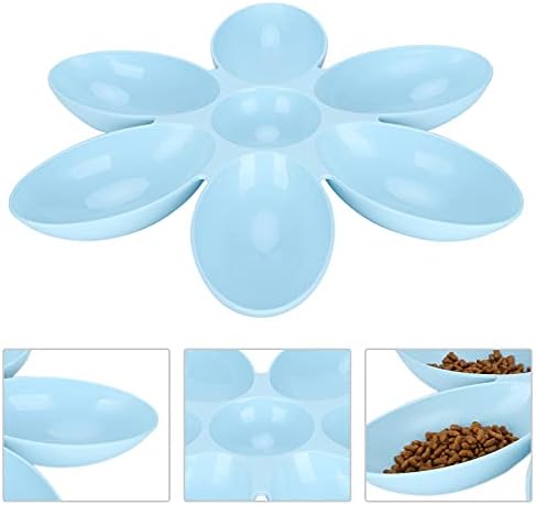 Pet Feeding Bowl, Flower Petals Shaped, Food-Grade 6 Grids, Large Capacity, No Spill Cat & Dog Water Dishes, Multipurpose Pet Accessories (Green)