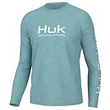 HUK Pursuit Heather Manga Larga, S para Hombre