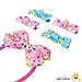 LUV HER Adorable Baby Girl Headband Set: Soft Elastic Headband with Four Matching Bows, Small Baby Shark Printed Hair Clips - Newborn Essentials and Must-Have Baby Gifts for Girls