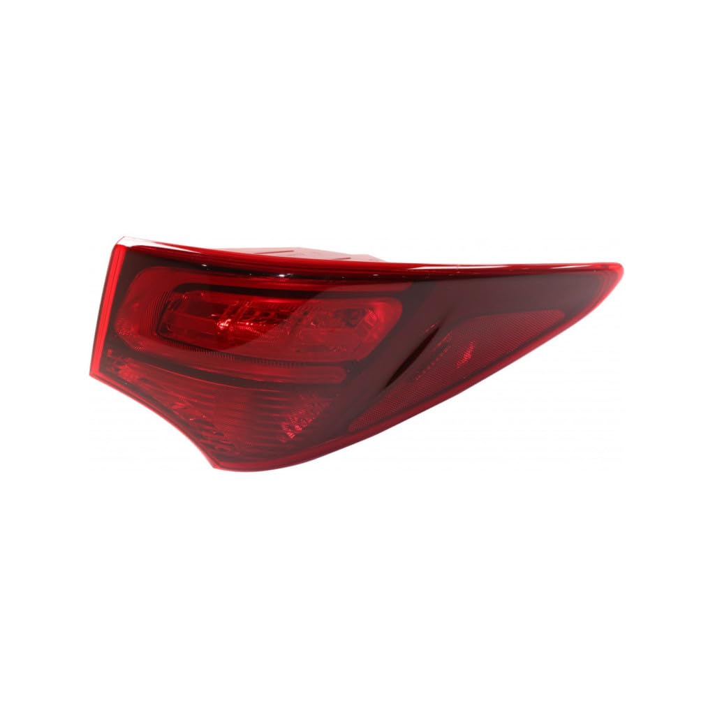KarParts360 For Hyundai Santa Fe Sport 2017 2018 Tail Light Passenger Side | Outer | Red Lens | ABS Plastic Housing Material | PMMA Plastic Lens