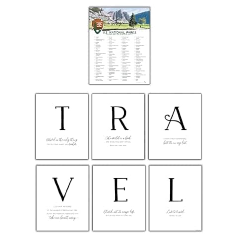 Stamp My Passport National Park Checklist and Travel Wall Decor (8x10 Bundle) Unframed Cover