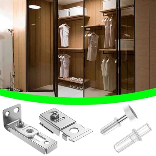 2 sets Kit de Herrajes para Puerta Bifold, Kit de Reparación de Herrajes para Puerta de Armario, Kit de Herrajes Correderos para Puerta Granero miniatura 3
