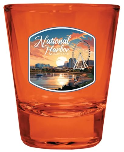 Vaso shot souvenir diseño National Harbor Maryland naranja 2oz