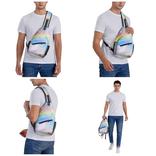 Mochila de Pecho Dreamy Rainbow Negra para Hombre y Mujer miniatura 7