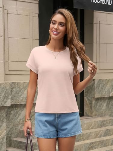 Image of UNCLECAT Womens Crop Tops Loose Fit Cap Short Sleeve Summer Tee