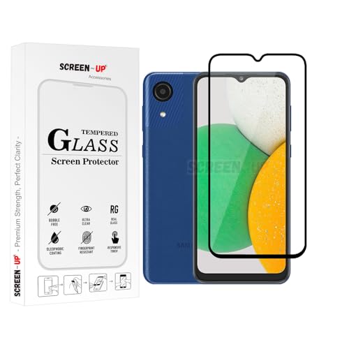 Image of ScreenUp Tempered Glass For Samsung Galaxy A03 Core - Ultra Clear, 9H Scratch Resistant, Full Coverage, Easy Install Screen Protector