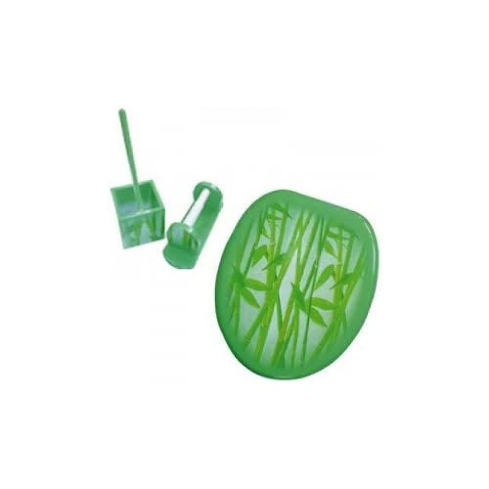 MSV MDF Toilet Seat Set, Green, 3-Piece
