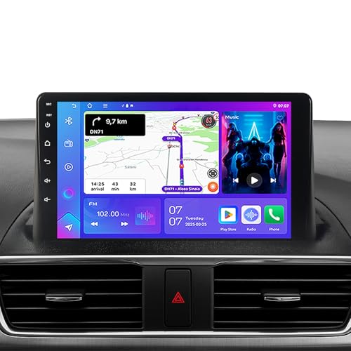 ASURE 9 inch Android Car Stereo Radio for Mazda 3 2014-2018 High-end,4GB+64GB Android 15 Wireless CarPlay & Android Auto,GPS Navigation,Bluetooth 5.4,WiFi 6,1280x800 HD Touchscreen